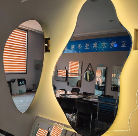 irregular shape led bathroom mirror