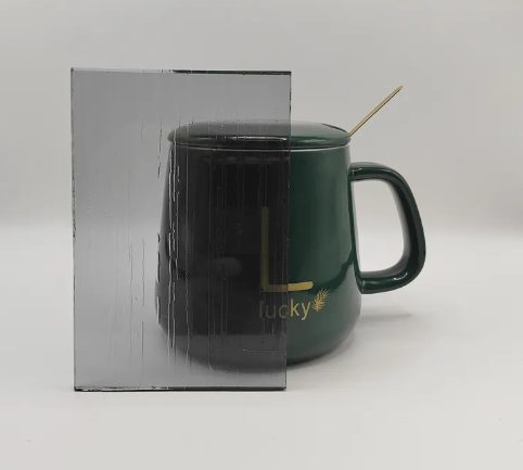 Acid etched glass offers elegant privacy